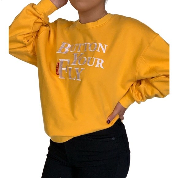 Levi Button Your Fly Bright Yellow Pullover - Picture 3 of 8